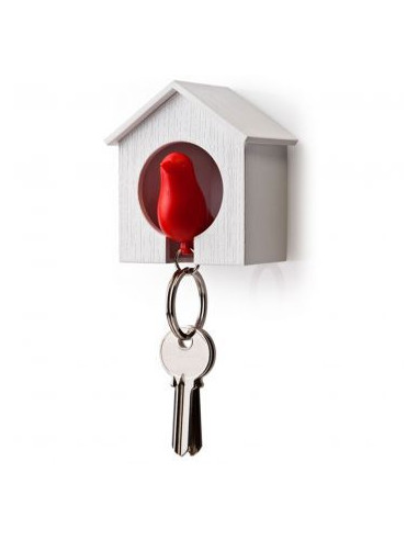Boite à clés oiseau  rouge "Sparrow Key Ring"de Qualy.