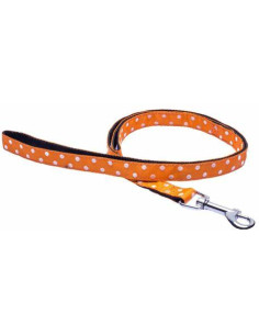 Laisse pour chien à pois "orange" de Wouapy.