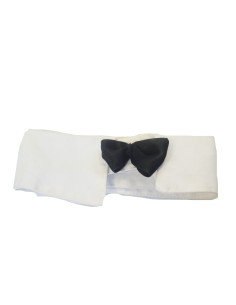Coll blanc et nœud papillon noir