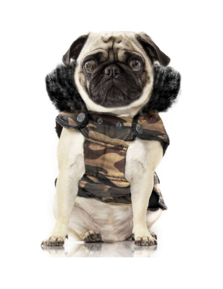 Parka pour chien motifs militaires "Arthus" de Milk&Pepper.

Une taille disponible.