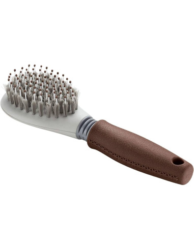 Brosse "Grooming brush" de Hunter. 

Taille : S (pour chiens et chats) et L (pour chiens).