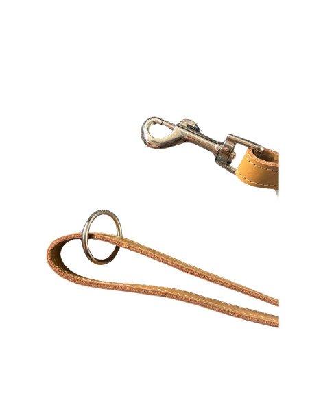 Laisse en cuir caramel "Classic" de la marque Buddy Belts.
