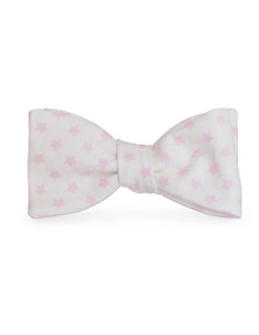 Noeud papillon de la marque Cat in Berlin blanc avec des étoiles violettes.