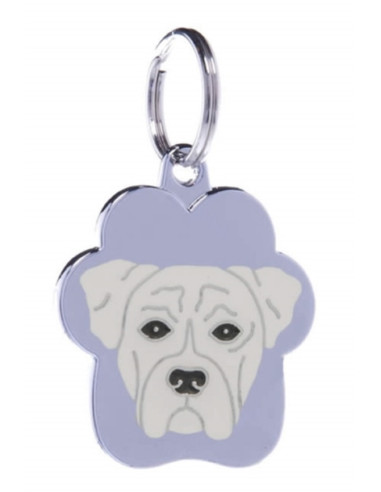 Médaille chien boxer blanc de petitamis