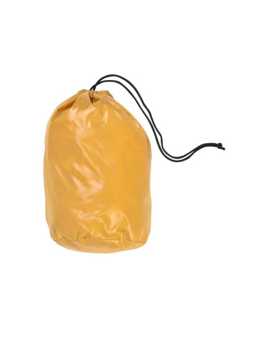 Capuche pour chien avec manteau moutarde.