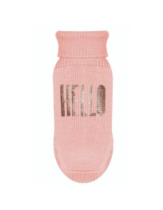 Pull rose "Emma" de Milk & Pepper avec écrit "Hello".