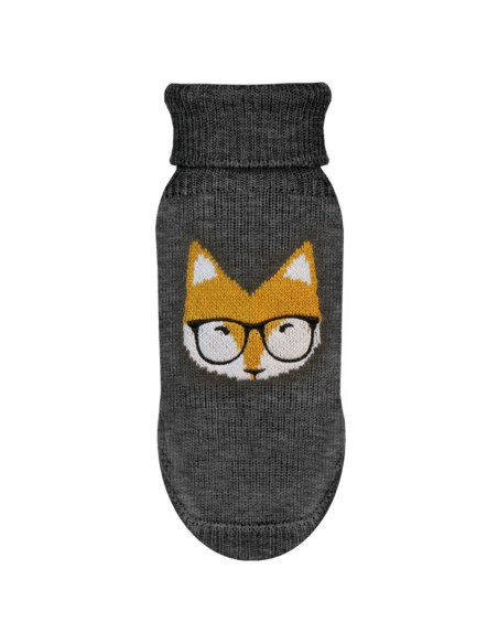 Pullover pour chien noir avec un renard "Fox" de Milk & Pepper.