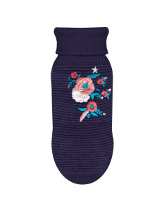 Pull bleu à fleurs "Norah" de Milk & Pepper.