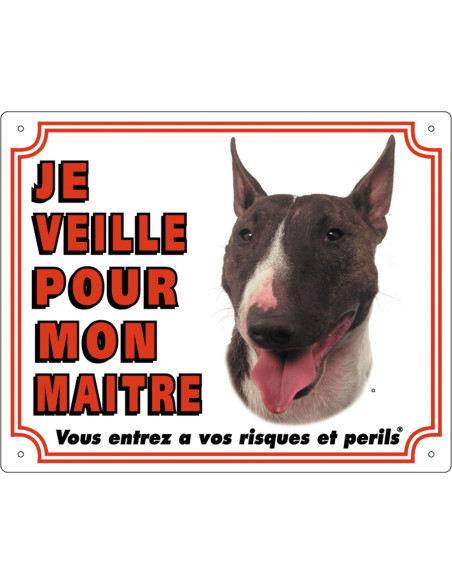 Panneau Bull Terrier de Flamingo : "Je veille pour mon Maitre".